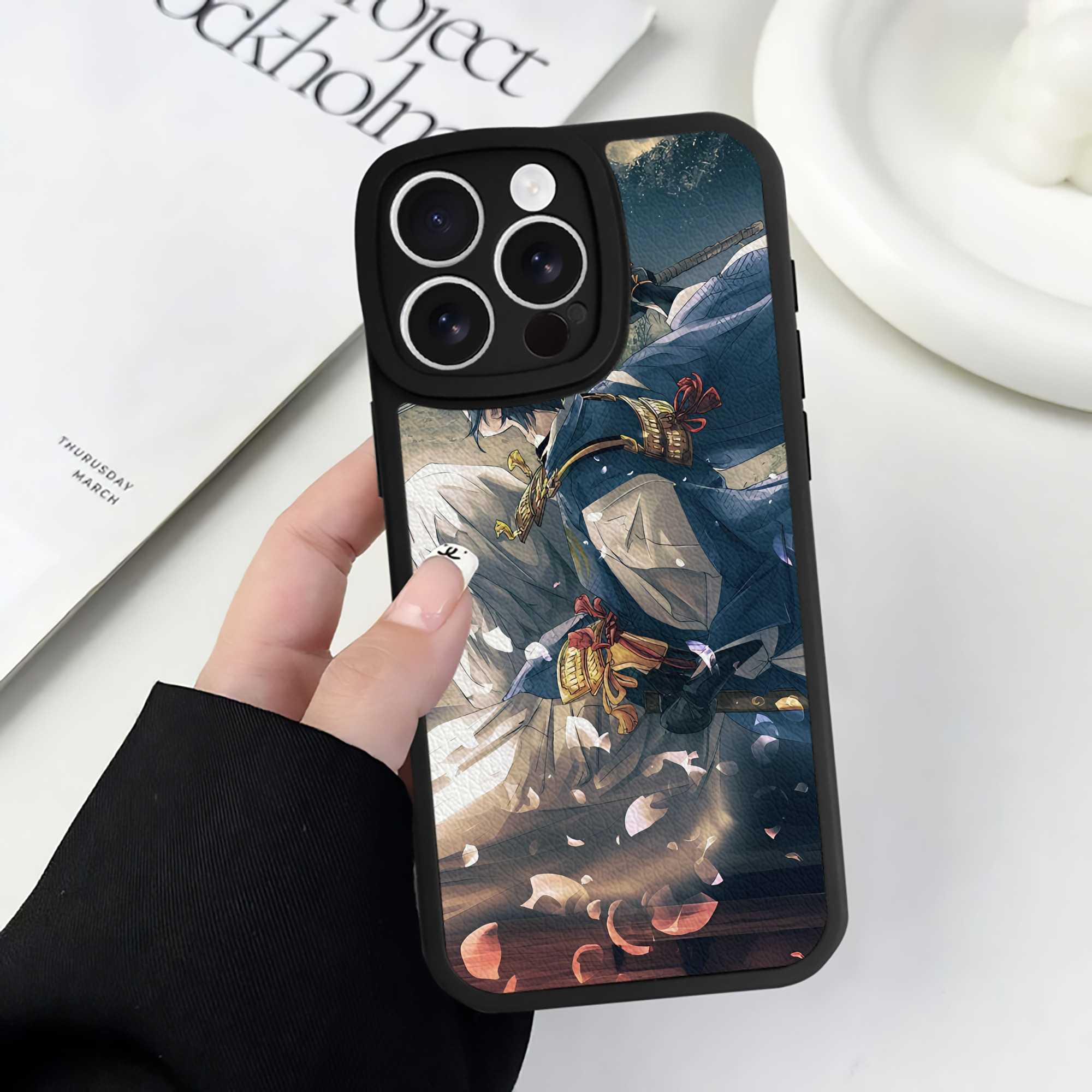 （画像用） 刀剣乱舞 Touken Ranbu 【iPhone 16シリーズ対応】シリコンスマホケース（レザー調） 材質：シリコン